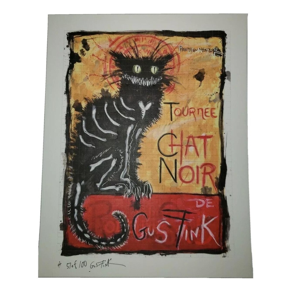Gus Fink  signed blotter art print‎ psychedelic art print outsider art
